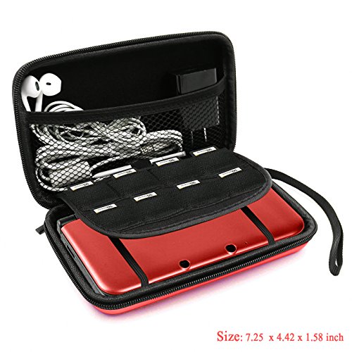 ADVcer EVA Waterproof Hard Shield Protective Carrying Case with Detachable Hand Wrist Strap for Nintendo New 3DS XL, 3DS, 3DS XL, 3DS, 3DS LL - Reddish Orange
