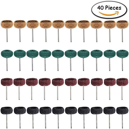 GORCHEN Abrasive Wheel Buffing Polishing Wheel Set Polishers Buffers Tool Kit for Dremel Rotary Tool 40Pcs 1" 25mm