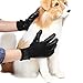 TWOPJ Pet Grooming Gloves, Pet Hair Removal Gentle Deshedding Brush Massage Tool with Adjustable Wrist Strap for Long and Short Hair Dogs, Cats, Horse -1 Pair (Black)