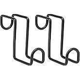 HDYEGY 2PCS 4 Inch Tack Hook Heavy Duty Metal Birdle Hook Water Bucket Hanger for Hanging Horse Bridles,Halter and Buckets(Black)