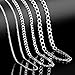 The One Jewelry Solid Sterling Silver Chain Curb Necklace Bracelet Link 6 7 8 9 16 18 20 22 24 26 28 30 32Inch, 2.2mm 5mm 7mm