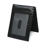 RFID Blocking Wallet Money Clip en Cuir pour Hommes, Jingleer Slim Black Bifold 