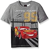 Disney Little Boys' Cars Lightening McQueen T-Shirt, Gray, 4