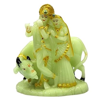 Aica Gifts Radha Krishna Idol Glowing Radium Hindu God Showpiece