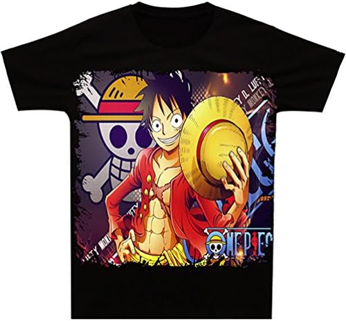 RElove Anime One Piece Summer Casual T Shirt Men Women Unisex Couple Tees Top Short Sleeve (C, US M=Asia Lable XL)