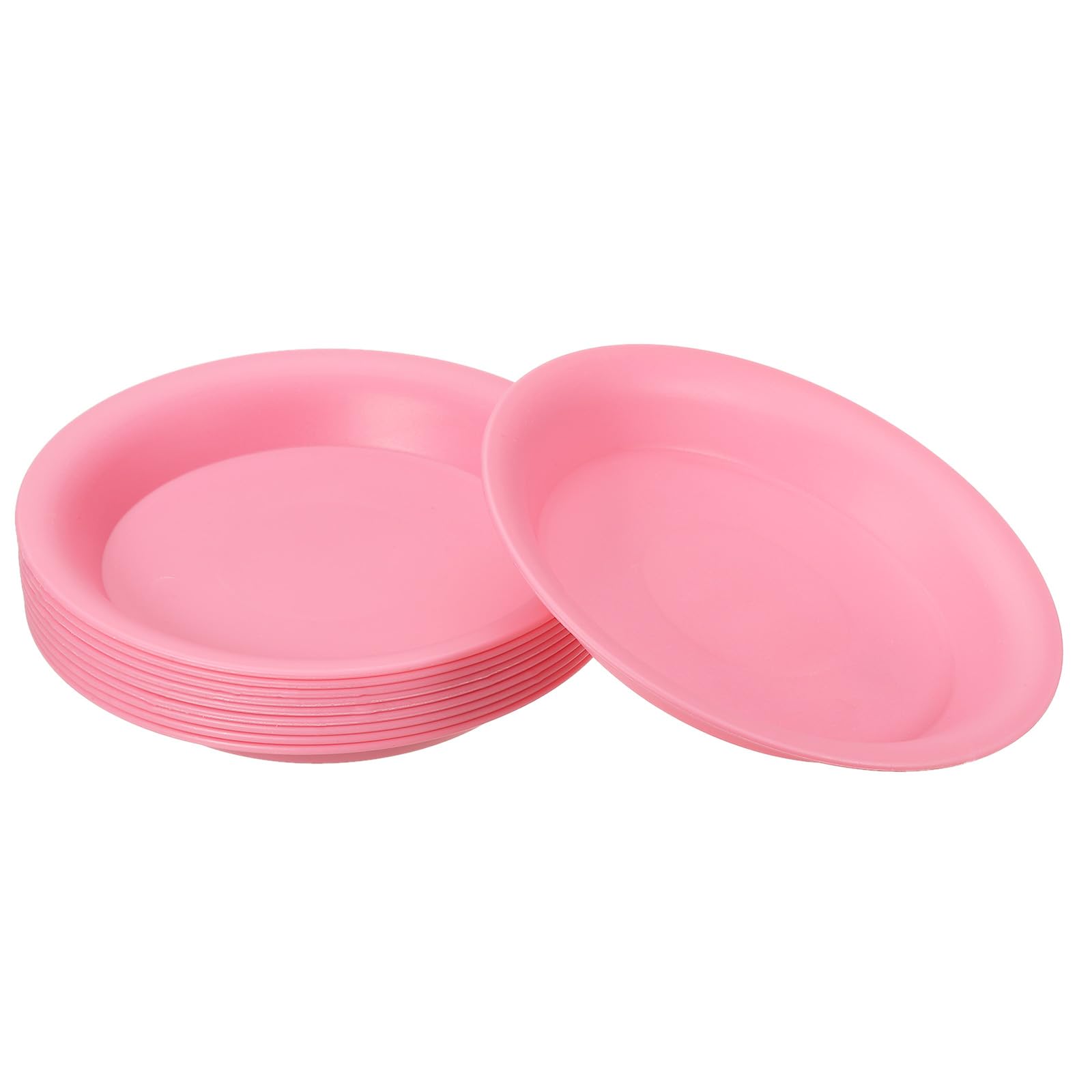 PATIKIL 8 Inch Plant Saucer Tray, 10 Pack Plastic Drip Tray Round Collects Excess Water Flower Pot Drainage Trays for Heavy Indoor Outdoor Pans, Red
