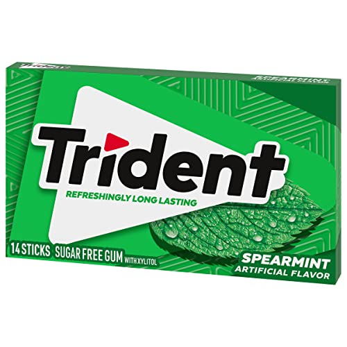 TRIDENT SPEARMINT SUGAR-FREE CHEWING GUM, 14 PIECES (PACK OF 1)