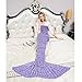 YEAHBEER Mermaid Tail Blanket, Warm and Soft with Scales Pattern for Adult Snuggled Upon the Sofa in Sweet Night Suitable for all seasons(71″x 32″)(Fish Scales Purple