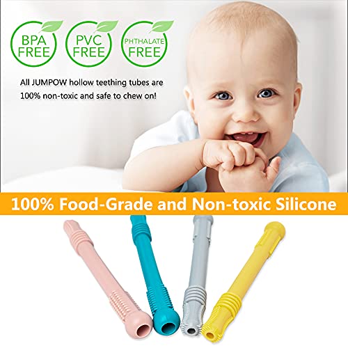 Hollow Teething Tubes, Silicone Sensory Teether Tubes, Baby Teething