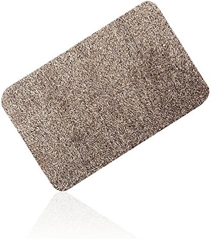PERI Indoor Doormat - Mud Absorbant - Anti Slip with PVC Backing - Traps Dirt Moisture - Magic Mat for Front Door Inside - 18x27 Inches - Machine Washable - Grey and White Fiber