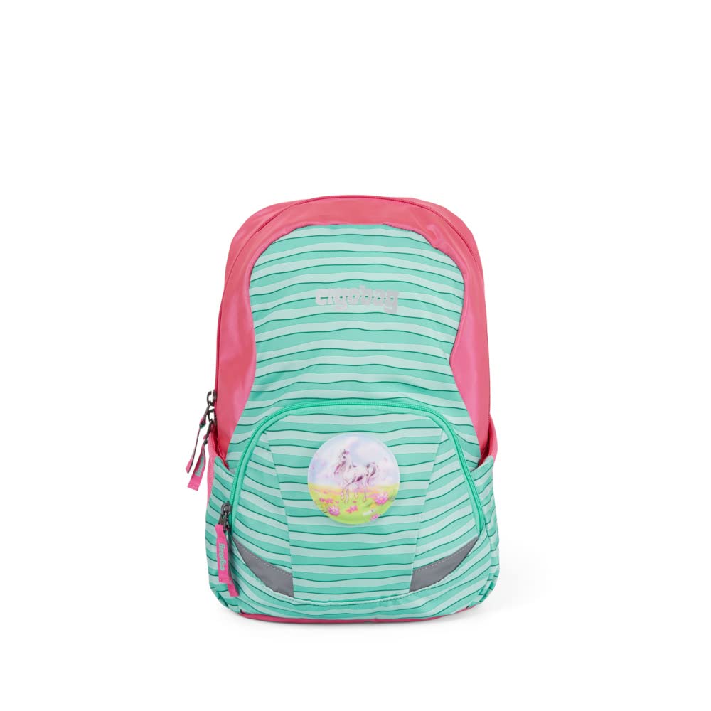 ergobag Ease Large Kids Backpack Unisex Children, unisex_child, Daypack, ERG-MIL-001-102, Minty Stripes, 10 L