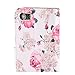 UrSpeedtekLive Premium PU Leather Flip Wallet Case Cover w/Card Slots & Stand for iPhone SE 2022/2020, iPhone 7/8 4.7 Inch, Flower 2