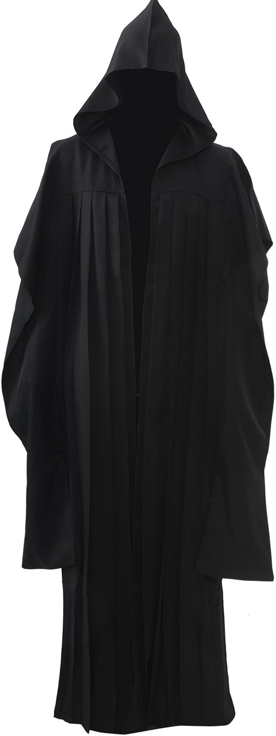 Allten Men's Costume Darth Maul Black Tunic Hooded Robe
