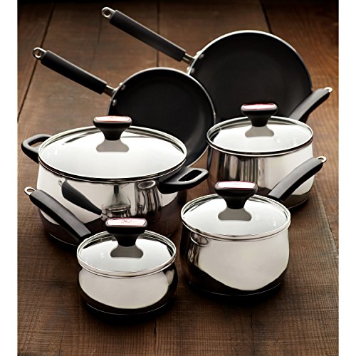 Paula Deen Signature Stainless Steel Cookware Pots and Pans Set, 12