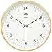 HIPPIH Silent Wall Clock - 9 Inch Non Ticking Digital Quiet Sweep Decorative Vintage Wooden Clocks Easy to Read for Office/Kitchen/Bedroom/Living Room/Classroom, Upgraded