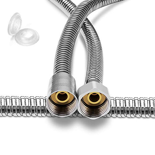 Shower Hose Extra Long Chrome Winzwon 79inches Stainless Steel with 1/2" Ends Fit Handheld Shower Head With Brass Hardware and Seal Waterproof Tape