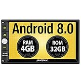PUMPKIN Android 8.0 Car Stereo Double Din 4GB with GPS and WiFi, Android Auto, Support Fastboot, Backup Camera, USB SD, 7 inch Touch Screen