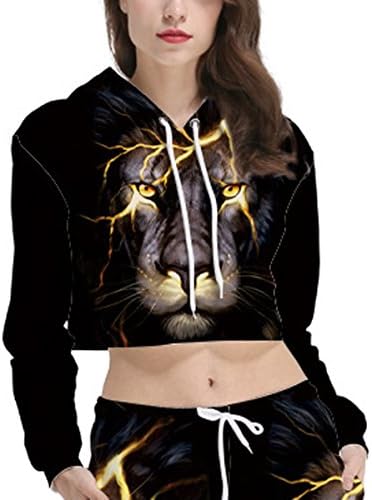 Crop Tops Hoodie Cropped Hoodies Long Sleeve Floral Sweatshirt for Women Girls