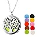 ttstar Aromatherapy Essential Oil Diffuser Necklace Tree of Life Stainless Steel Locket Pendant Aromatherapy Jewelry for Women & Children with 10 Felt Pads