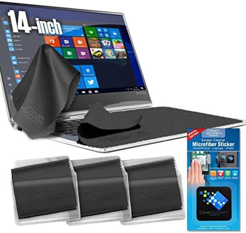 Clean Screen Wizard Microfiber Screen Keyboard Cleaner and Screen Keyboard Protector - 4 PACK (3 XL Cleaning Cloths/Keyboard Covers &amp; Microfiber Sticker) for Laptops 14" Screen 