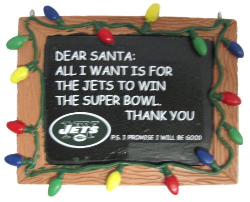 NFL New York Jets Resin Chalkboard Sign Ornament, Green, One Size