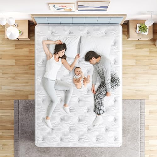 TeQsli Gel Spring Mattress 90 x 200 cm Height 25 cm Gel Memory Foam Pocket Spring Mattress for Pressure Relief, Orthopaedic & Ergonomic 9-Zone Mattress H3, Oeko-Tex & CertiPUR Certified