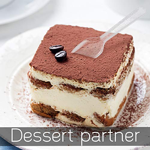 3 otters 100PCS Plastic Tasting Spoons, Disposable Mini Tasters 3.5inch Plastic Spoon Great Disposable Spoons, Extra Sturdy, BPA Free