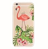 iPhone 6/6S Case,Blingy's Flamingo Pattern Transparent Clear Flexible Soft Slim Rubber TPU Case for iPhone 6/6S-Retail Packaging (Exotic Flamingo)