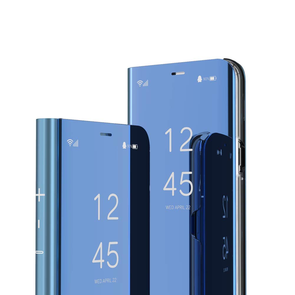 IMEIKONST Case for Huawei Mate 40 Pro Mirror Design Bookstyle Makeup Clear View Window Stand Protective Flip Cover Compatible with Huawei Mate 40 Pro Flip Mirror: Blue QH โ image 1