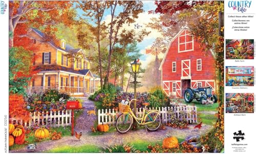 Buffalo Games - Dominic Davison - Autumn Farmhouse - 500 Piece Jigsaw Puzzle For Adults -Challenging Puzzle Perfect for Game Nights - Finished Size is 21.25 x 15.00
