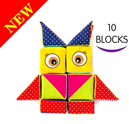 MACIK Baby Soft Blocks Soft Mosaic OWL - Baby Stacking Toys Infant Developmental Toys for Baby Toys 9-12 Months - fine Motor Skills Toys for Toddlers - Baby Educational Toys 12-18 Months - Chew Toys