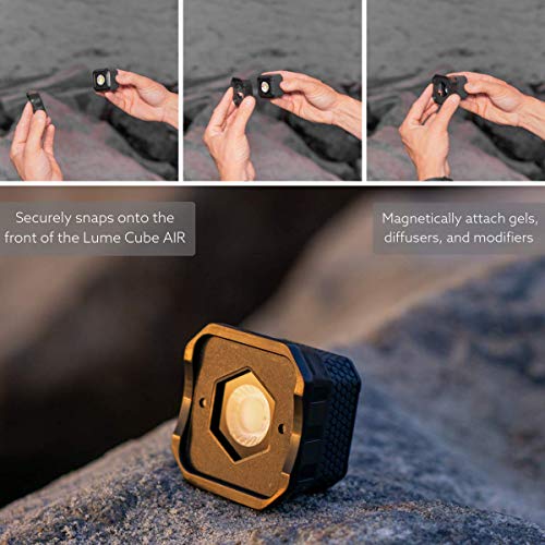 Lume Cube AIR Lighting Bundle - Magnetic LED Light for Photo, Video, and Content Creation, Waterproof On-Camera LED with DSLR Camera Mount and All Gels and Diffusers - Thumbnail 6