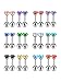 Mudder 12 Pairs 18 Gauge Stud Earrings Stainless Steel Barbell Studs Helix Earring Body Piercing Jewelry, 12 Colors (Cubic Zirconia)