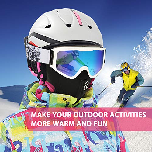 YEEONE Ski Snowboard Goggles Fit Over Glasses with Ski Mask, Anti Fog