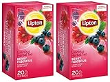 Lipton Luscious Herbal Tea - Berry Hibiscus - 20 Count Tea Bags Per Box - Pack of 2 Boxes