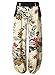 BAISHENGGT Women's Casual Jogger Harem Pants With Side Pockets Small Apricot Floral