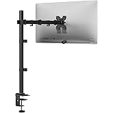 WALI Tall Monitor Arm Mount for Desk for 13-34 inch Screens, 22 lbs per Arm | Single Extra Tall Monitor Mount, Full Motion with Tilt, Swivel, Rotation, VESA Mount 75/100mm,for Office/Home (M001XL), Black