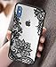 VIROMO Matte Slim Case for iPhone X/XS (ONLY) with [2 Pack] Screen Protectors, Full Camera Cover, Black Lace Flower Design on Hard Back for Women, Girls, Shockproof Rubber Bumper