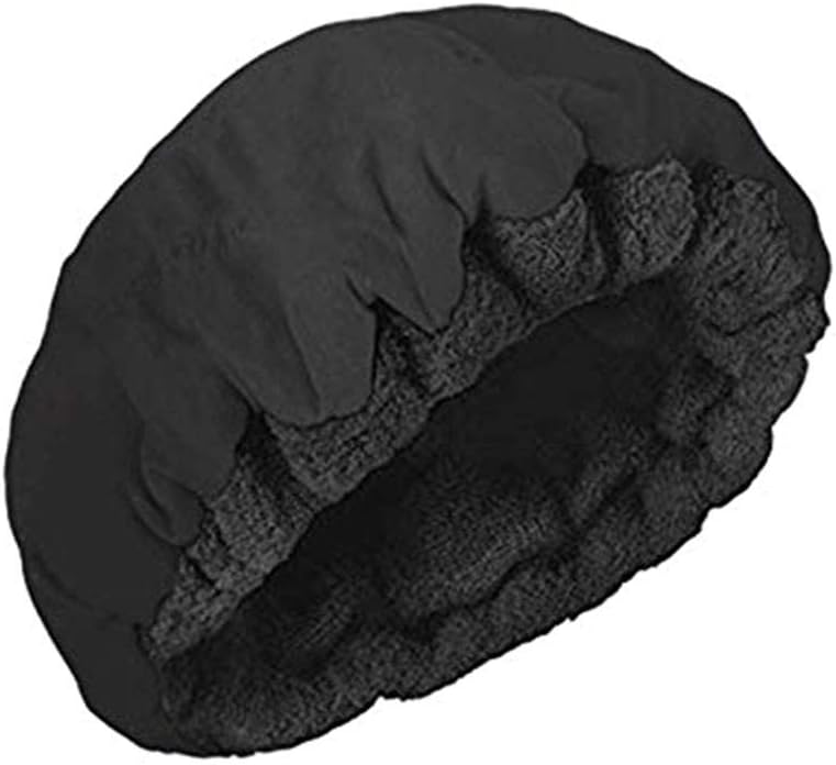 Tashido Deep Conditioning Heat Steam Cap Microwavable Micro-Hair Cap Hair Thermal Treatment Cap for Styling Tools Black