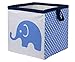 Bacati - Small Storage Tote Elephants Blue/Grey 10 x 10 x 10 inches