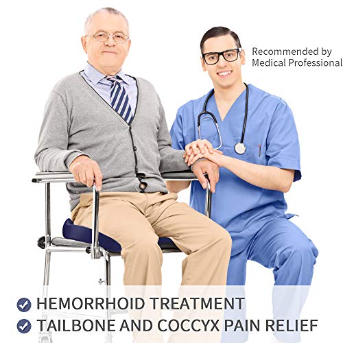 Winjoy Seat Cushion, 100% Memory Foam Chair Pad. Orthopedically Designed for Sciatica/Coccyx/Tailbone, Lower Back Pain Relief. Ideal for Home/Office Chair/Wheelchair/Car