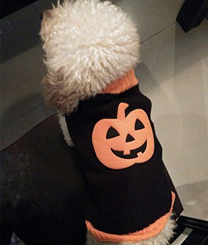 Menpet Pet Holiday Halloween Pumpkin Dog Sweater