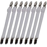 8pcs(2 Sets) Sheet Straps Suspenders Band Adjustable Bed Corner Holder Elastic Fasteners Clips Grippers Mattress Pad Cover Fitted Sheet