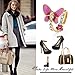 NEOGLORY Jewelry Pink Butterfly Rings with Colorful Rhinestone Birthday Christmas Gifts for Women