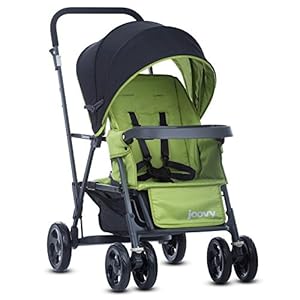 Joovy Caboose Sit and Stand Double Stroller with Rear Bench and Standing Platform, 3-Way Reclining Seats, Optional Rear…