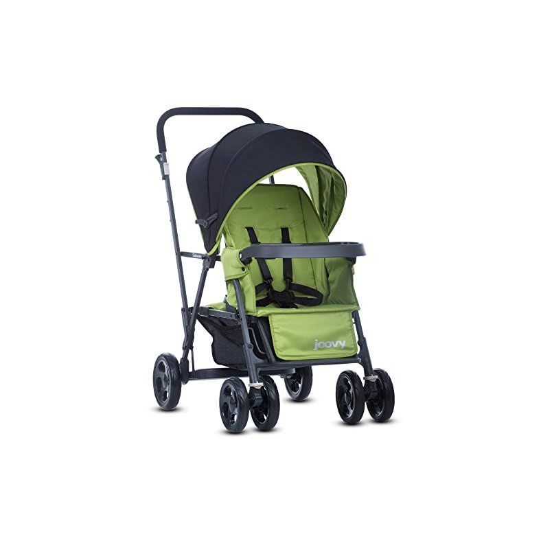 Joovy Caboose Sit and Stand Double Stroller with Rear Bench and Standing Platform, 3-Way Reclining Seats, Optional Rear…