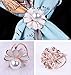 6pcs Women's Fashion Flover Faux Pearl Crystal Rhinestone Scarf Ring Buckle Clip