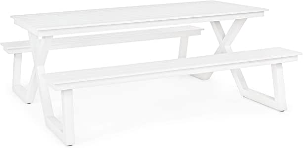 Bizzotto - Juego de Mesa y Banco, 8 plazas, Bancos de jardín, Asiento