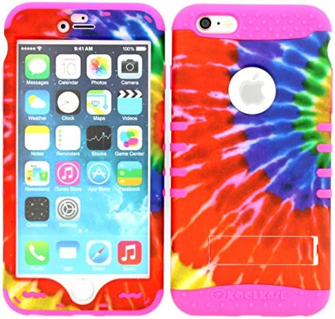 Iphone 6s Plus Case, Wireless Fones TM Kickstand Heavy Duty Rugged Tough Armor Slim Shockproof Cover Skin for iphone 6s Plus / iphone 6 Plus (Tie Dye/Pink)