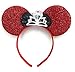 MeeTHan Mickey Mouse Ears Headband Minnie Mouse ears Tiara headbands : M6 (Red-ST)